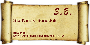 Stefanik Benedek névjegykártya